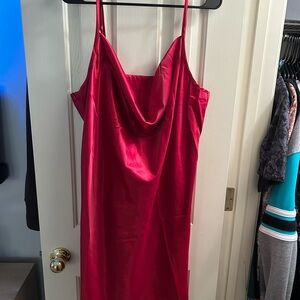 NWT Cider Red Satin Cowl Neck Slip Dress